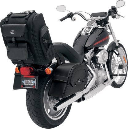 Saddlemen Universal Motorcycle Leather Zipper Sissy Backrest Bar Bag Harley