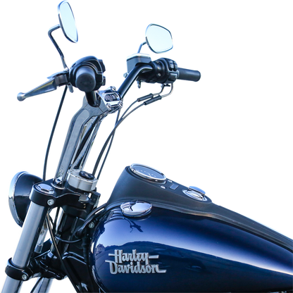 Thrashin Supply Chrome 9.5" Pullback Motorcycle Handlebar Risers for Harley