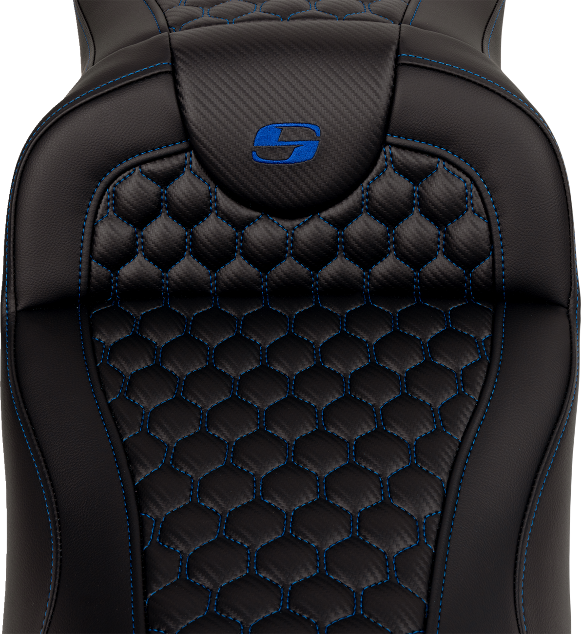 Saddlemen Roadsofa Blue Honeycomb Extended Gel Seat for 2008-2025 Harley Touring