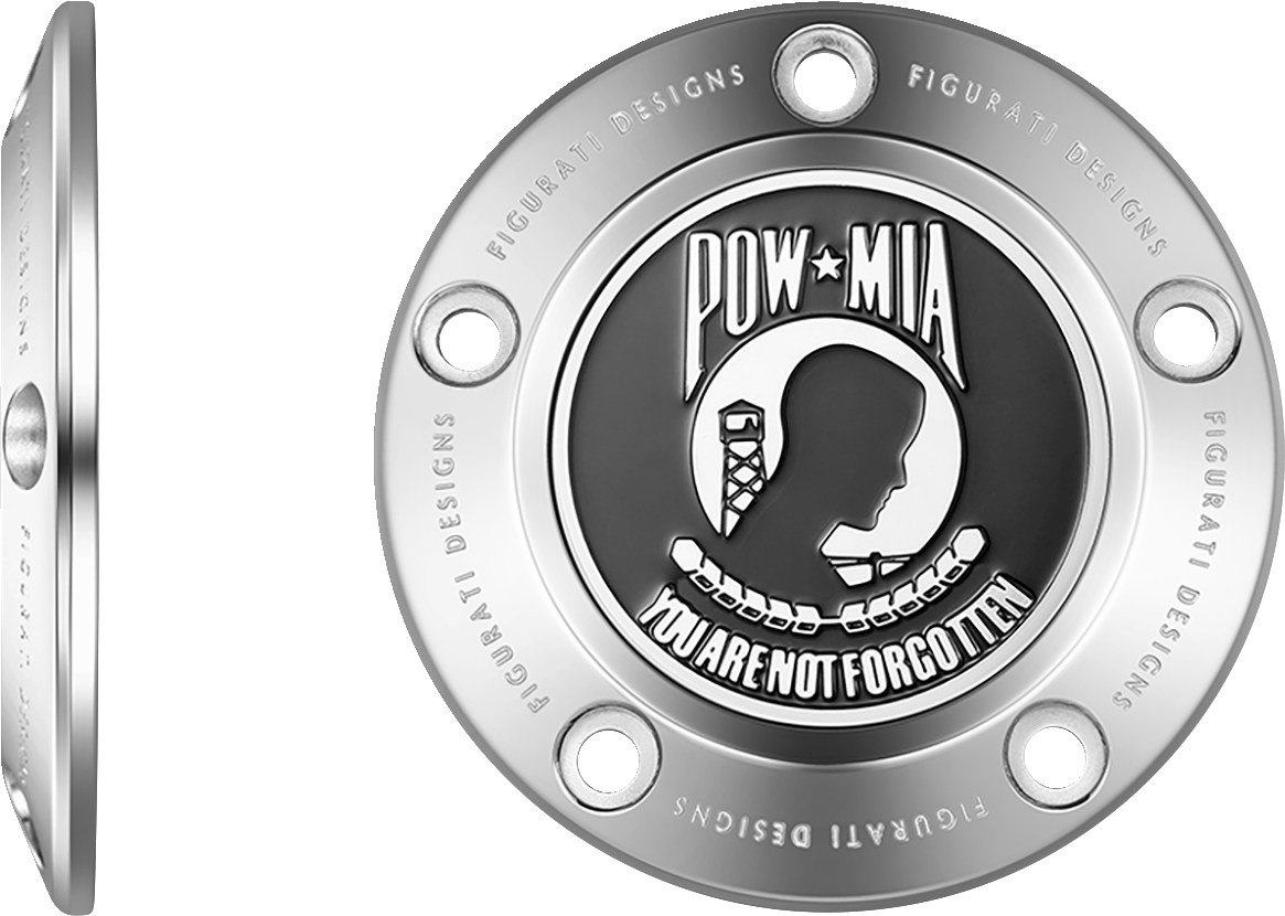 Figurati Designs POW-MIA Stainless Steel Timing Cover for 1999-2017 Harley