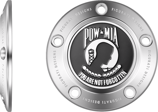 Figurati Designs POW-MIA Stainless Steel Timing Cover for 1999-2017 Harley