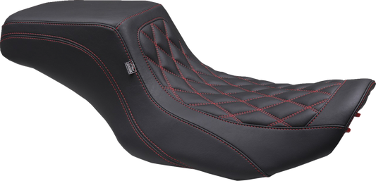 Mustang Squareback Red Diamond Stitch Seat fits 2023-2025 Harley Touring FLTR