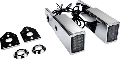 Custom Dynamics Chrome Strut LED Turn Signal Kit for 2018-2026 Harley Softail M8