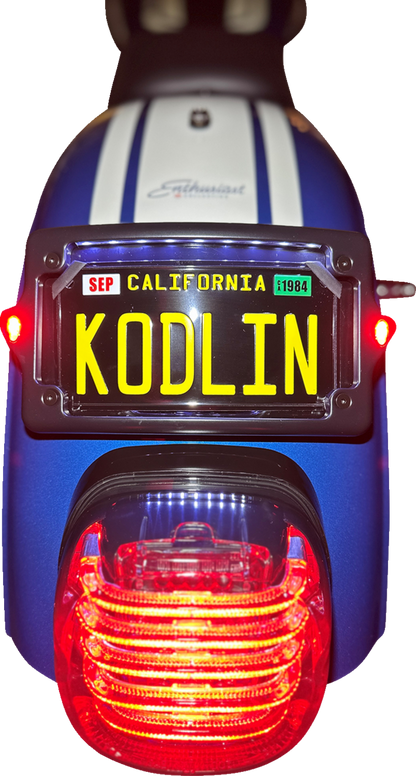 Kodlin Elypse Black Curved LED License Plate Kit for 3-Hole Mount Harley Models