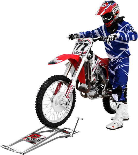 Risk Racing RR1 Silver 85-450cc Offroad Dirt Bike Manual Steel Lift
