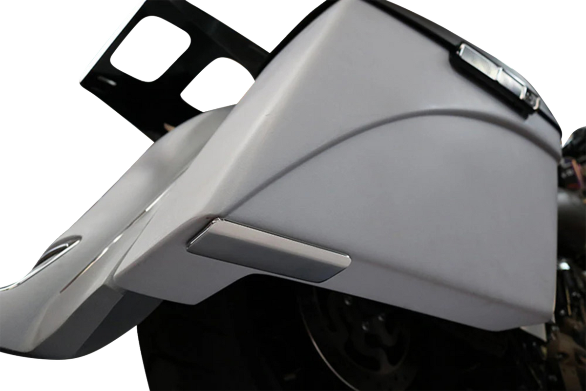 Paul Yaffe Universal 5" Silver Motorcycle Saddlebag Skid Plate Kit for Harley
