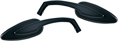 Kuryakyn 1708 Satin Black Teardrop Screw in Handlebar Side View Mirror Set