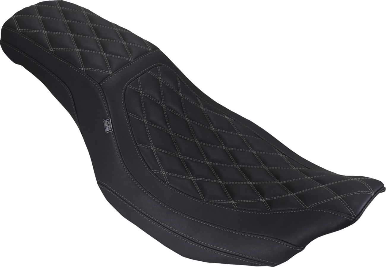 Mustang Squareback Low Gray Diamond Seat fits 2023-2026 Harley Road Street Glide