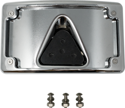 Kodlin Curved Chrome 3-Hole LED Laydown License Plate Kit for Harley Davidson