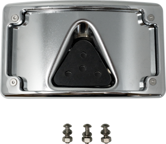 Kodlin Curved Chrome 3-Hole LED Laydown License Plate Kit for Harley Davidson
