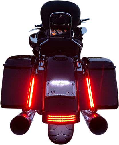 Custom Dynamics Plasma Rods 14" Red LED Universal Rear Lights Harley Davidson
