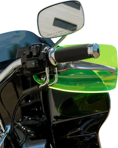 Klock Werks Flare Green Ice Hand Guards for 2002-2025 Harley Hydraulic Clutch