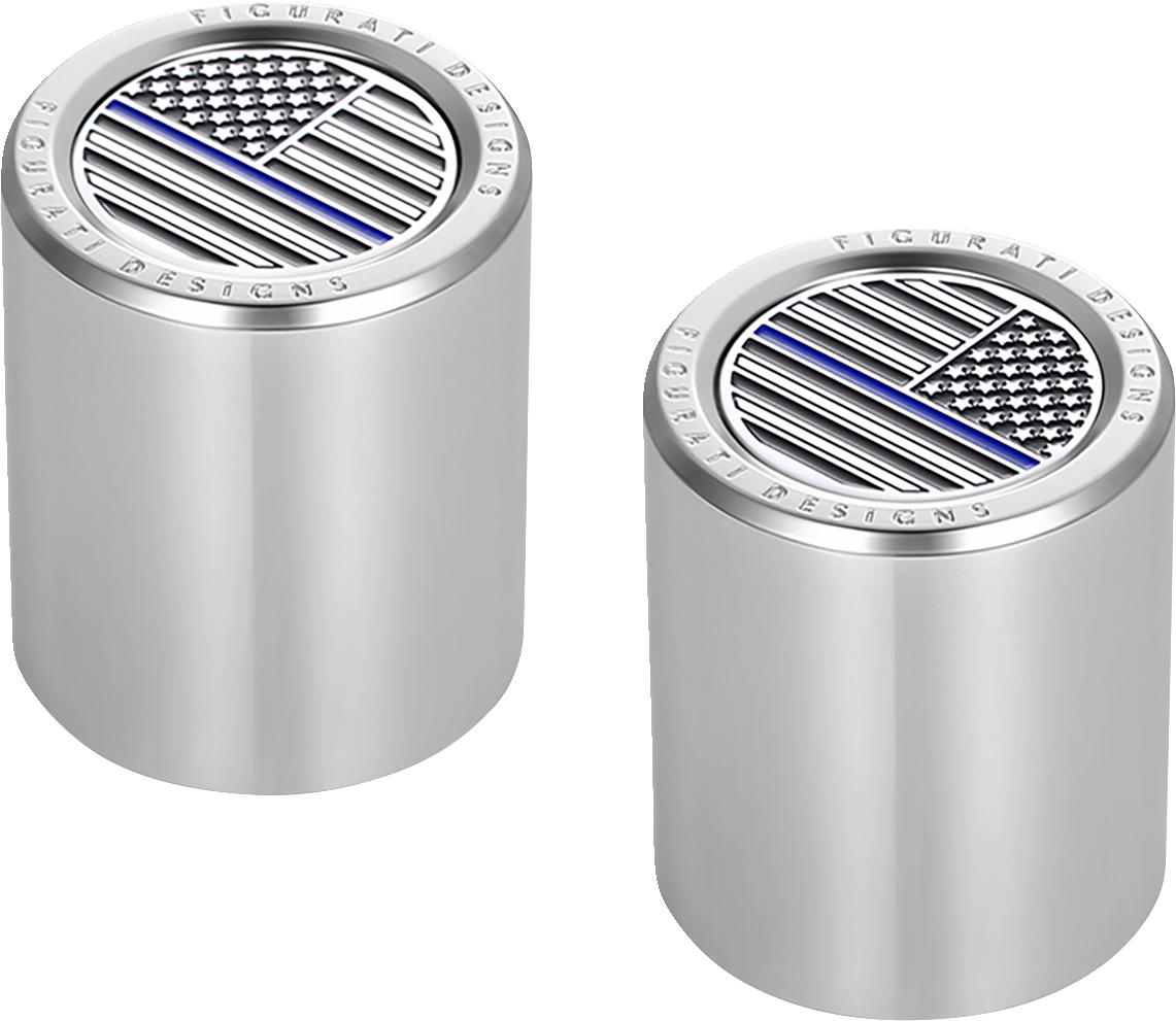 Figurati Blue Line USA Flag Short Magnetic Docking Hardware Covers for Harley