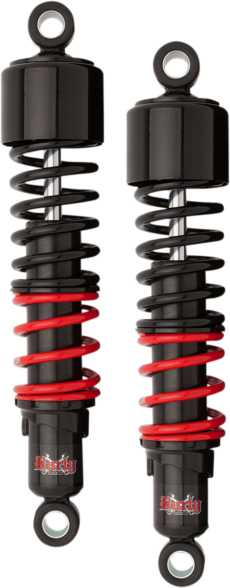 Burly 13" Black Red Stiletto Rear Shocks 1986-2022 Harley Sportster XLL XLC XLH