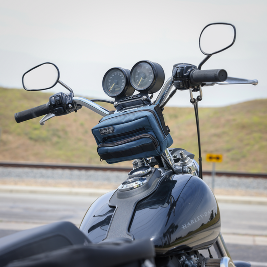Thrashin Supply Blue Motorcycle Handlebar Storage Bag Harley Davidson THB-0023