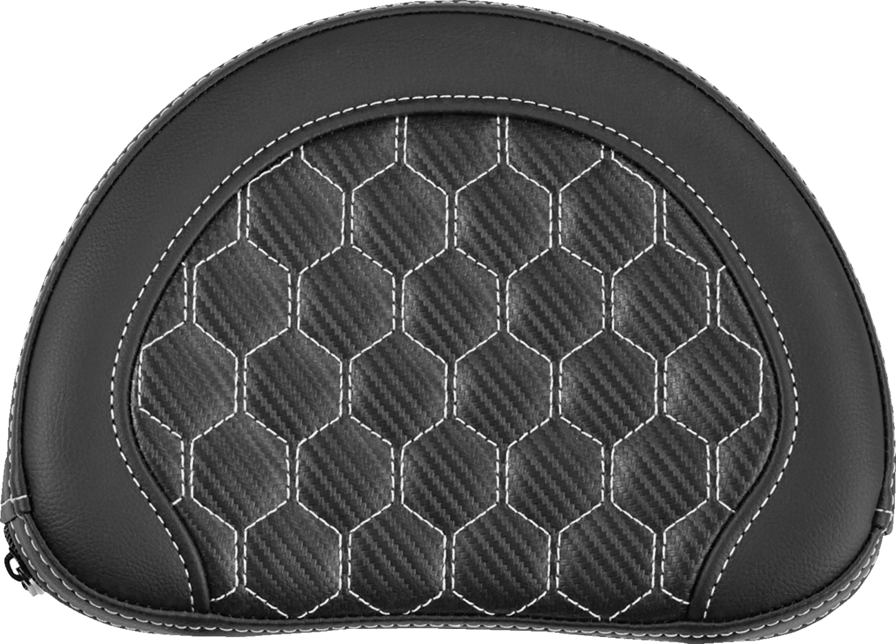 Saddlemen Contour White Carbon Honeycomb Sissy Bar Backrest Pad for Harley