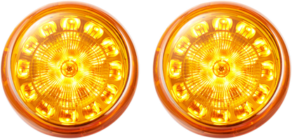 Custom Dynamics 1157 Amber LED Bullet Turn Signal Inserts for Harley Davidson