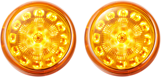 Custom Dynamics 1157 Amber LED Bullet Turn Signal Inserts for Harley Davidson