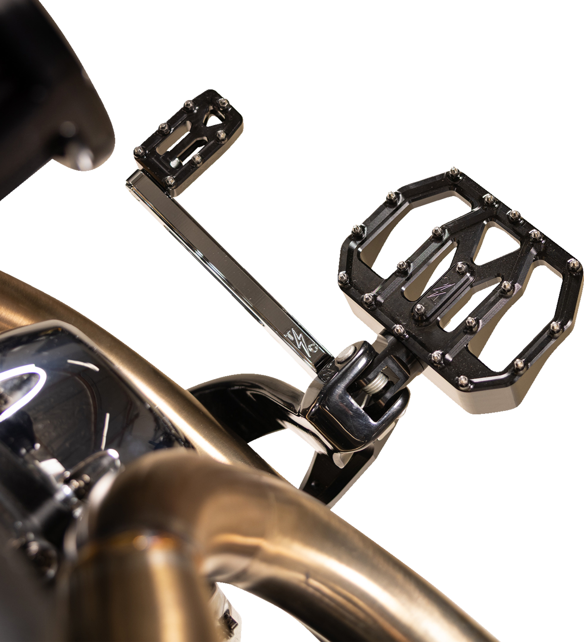 Thrashin Black Mini Aggressor Rear Floorboards for 1972-2025 Harley FXD FXR