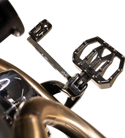 Thrashin Black Mini Aggressor Rear Floorboards for 1972-2025 Harley FXD FXR