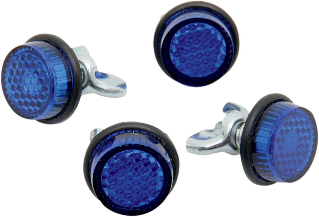 Chris Products Universal Blue Lens Motorcycle License Plate Frame Reflectors
