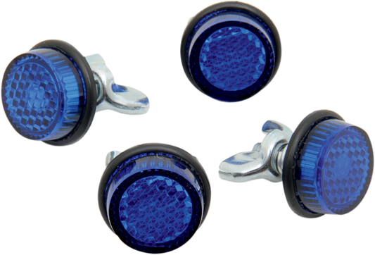 Chris Products Universal Blue Lens Motorcycle License Plate Frame Reflectors