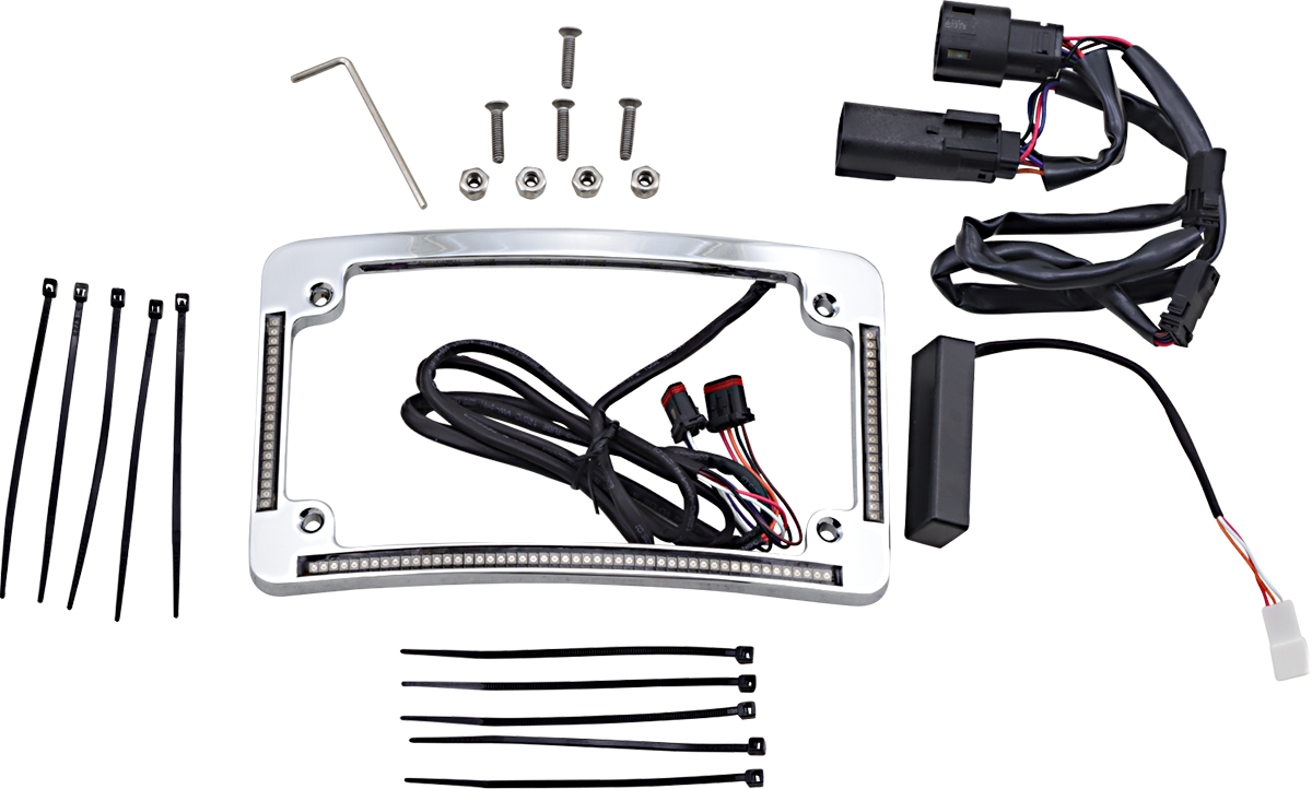 Custom Dynamics Chrome LED Radius License Plate Frame 2014-2023 Harley Touring