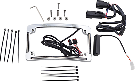 Custom Dynamics Chrome LED Radius License Plate Frame 2014-2023 Harley Touring