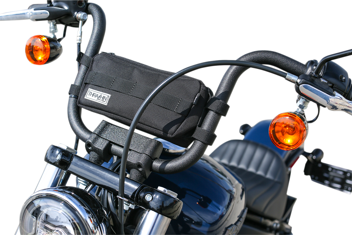 Thrashin Black Motorcycle Handlebar Storage Bag for Harley Davidson THB-0002