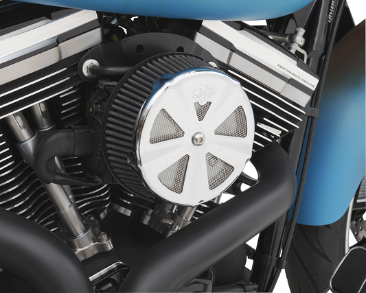 Vance & Hines Chrome Skullcap Crown VO2 Naked Air Filter Insert for Harley