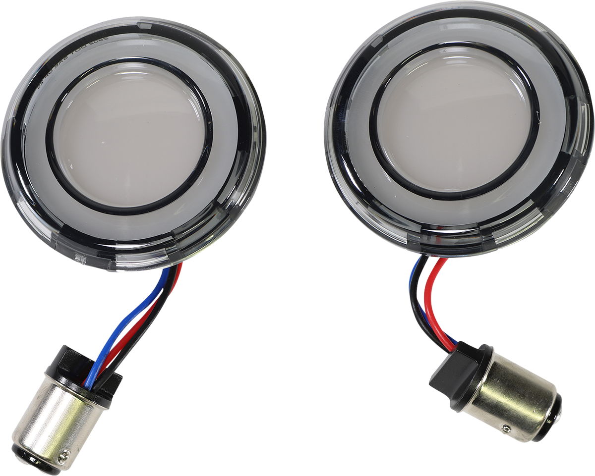 Kuryakyn 2904 Tracer Smoke Lens Amber LED Front Turn Signal Conversion Kit