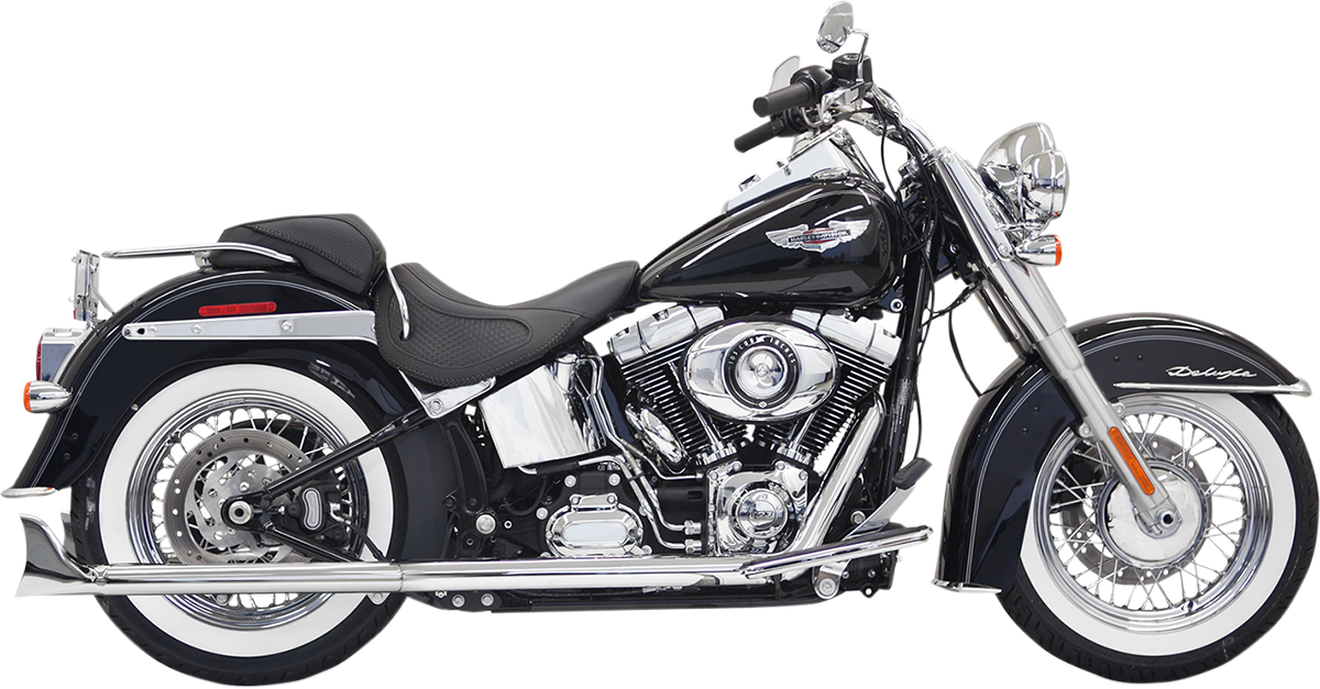 Bassani Chrome 30" Fishtail Exhaust System 2007-2017 Harley Softail FXST FLSTN