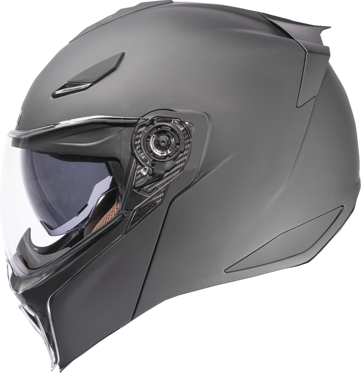 Icon Threshold Matte Black Modular Full Face Unisex Adult Motorcycle Helmet