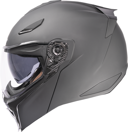 Icon Threshold Matte Black Modular Full Face Unisex Adult Motorcycle Helmet