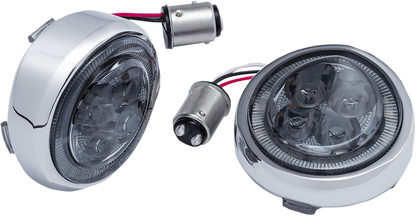 Ciro LED Fang Rear Signal Light Inserts Motorcycle for 2007-2024 Harley Softail
