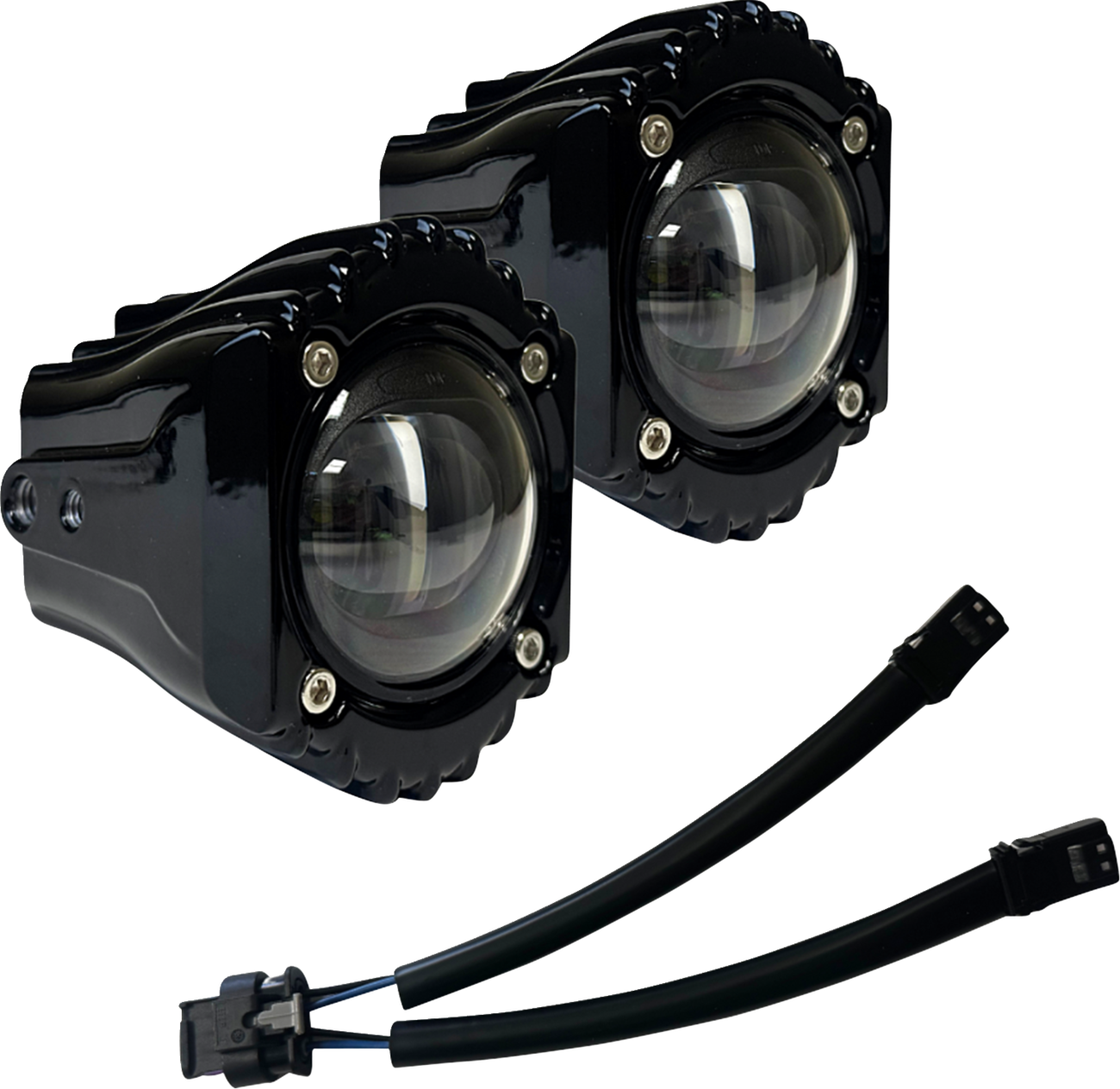 Custom Dynamics Shark Demon Clear LED Fog Light Kit 2023-2025 Harley Touring