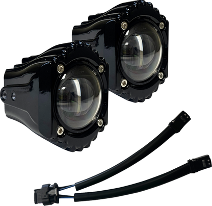 Custom Dynamics Shark Demon Clear LED Fog Light Kit 2023-2025 Harley Touring