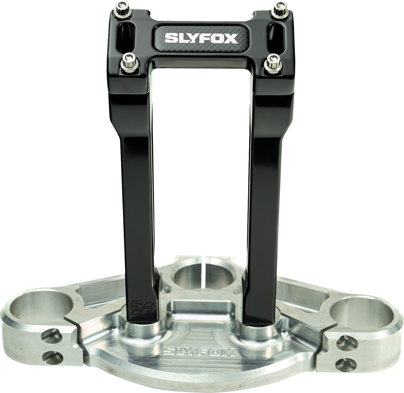 Slyfox Black 8" Straight Riser & Top Clamp Kit for Harley Davidson 1" Handlebars
