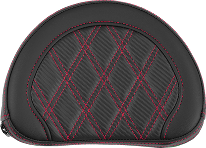 Saddlemen Contour Red Carbon Lattice Stitch Sissy Bar Backrest Pad for Harley