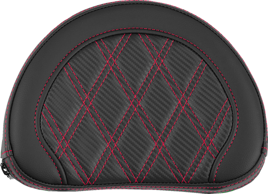 Saddlemen Contour Red Carbon Lattice Stitch Sissy Bar Backrest Pad for Harley