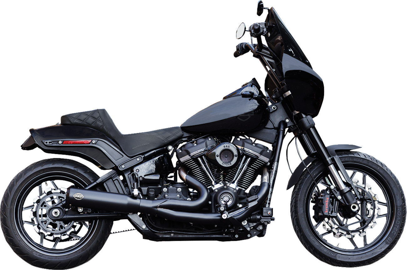 S&S Qualifier Black 2-1 Race Only Exhaust System for 2018-2025 Harley Softail