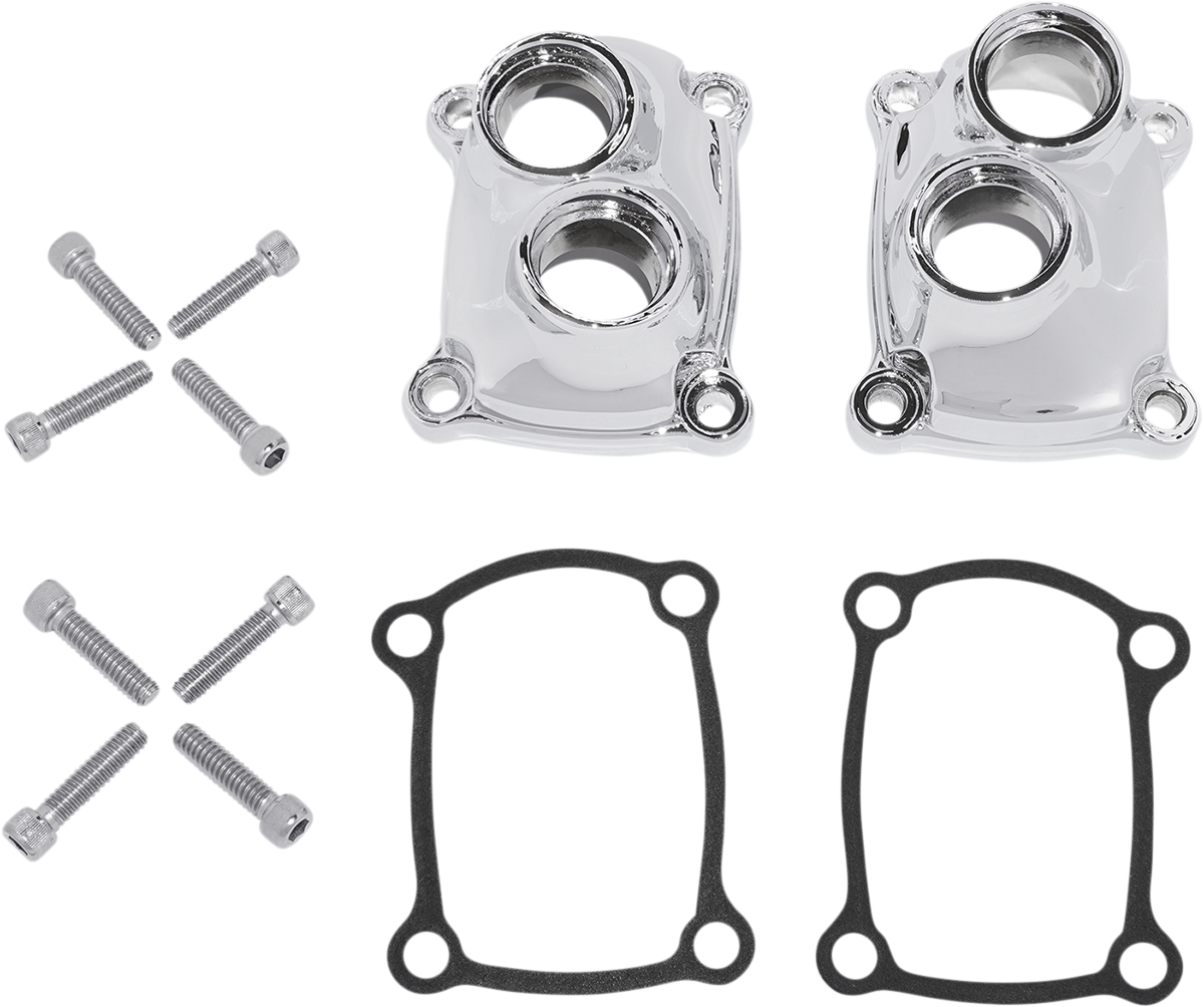 Drag Specialties Chrome Lifter Block Covers 2017-2024 Harley M8 Touring Softail