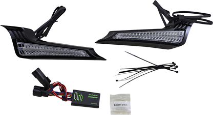 Ciro Black Rear LED Filler Panel Lights 2014-2024 Harley Davidson Touring