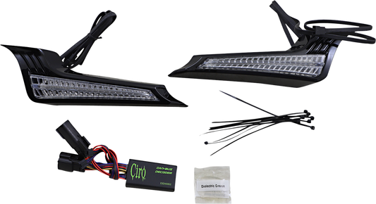 Ciro Black Rear LED Filler Panel Lights 2014-2024 Harley Davidson Touring
