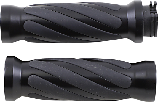 Drag Specialties Aluminum Twisted Motorcycle Hand Grips 1980-21 Harley FL FX XL