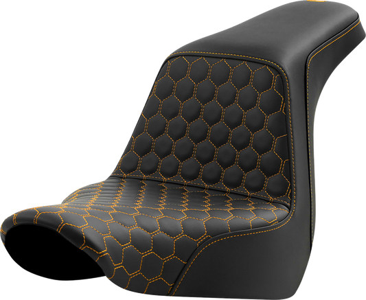 Saddlemen Step Up Gold Honeycomb Gel Seat for 2018-2025 Harley Softail FXLR FLSB