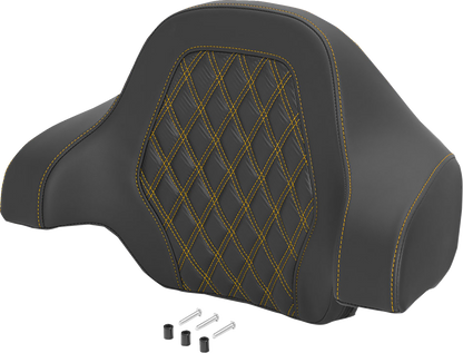 Saddlemen Gold Carbon Lattice Deluxe Sissy Bar Tour Pack Backrest Pad for Harley