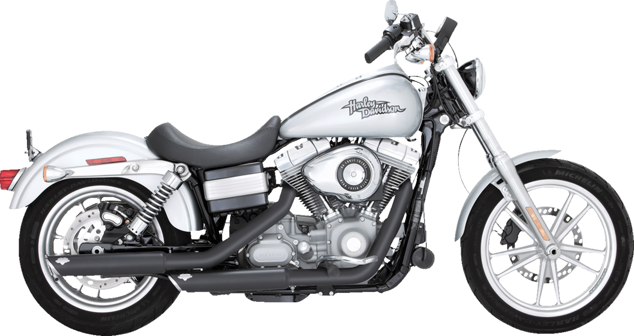 Vance & Hines Twin Slash 3" Black Slip On Mufflers 1991-2009 Harley Dyna FXD