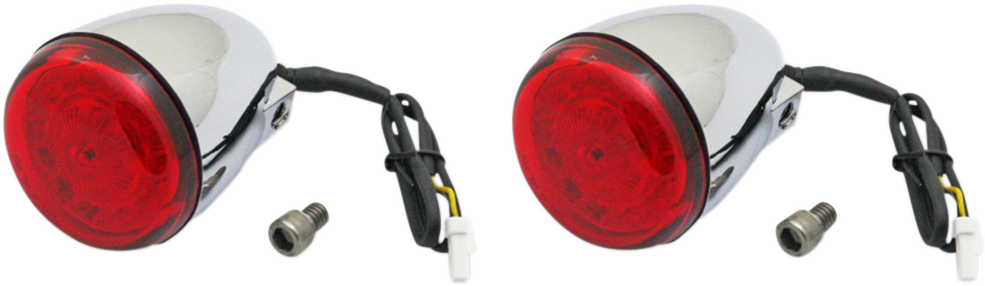 Custom Dynamics Chrome Red Lens Rear LED Turn Signal Kit 2014-2023 Indian Chief