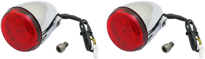 Custom Dynamics Chrome Red Lens Rear LED Turn Signal Kit 2014-2023 Indian Chief